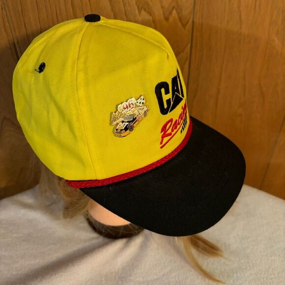 CAT Racing Caterpillar Logo # 95 Snapback hat cap Made in USA with vintage pin - Picture 4 of 7